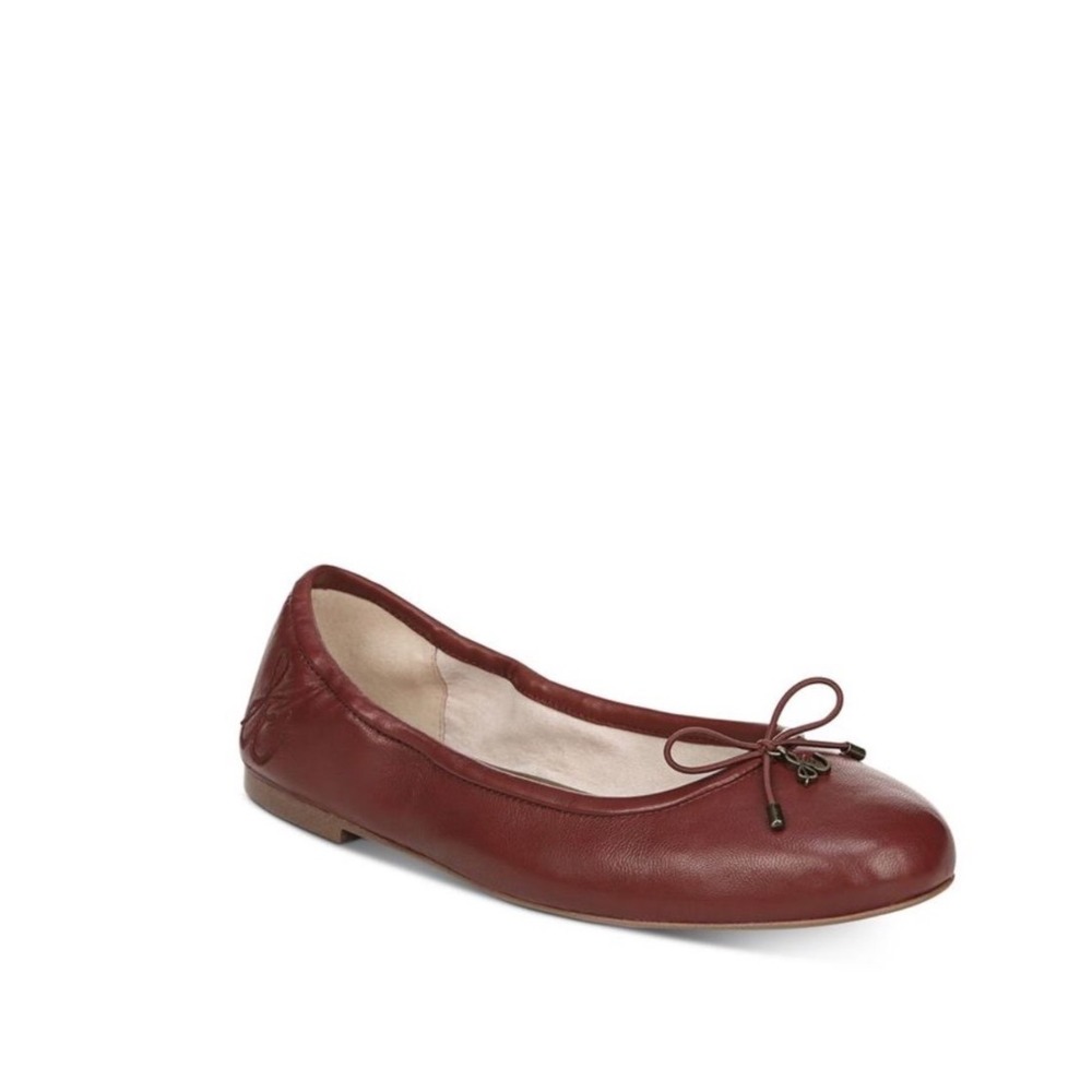 Sam Edelman Felicia New Burgandy Leather Ballet Flats New!